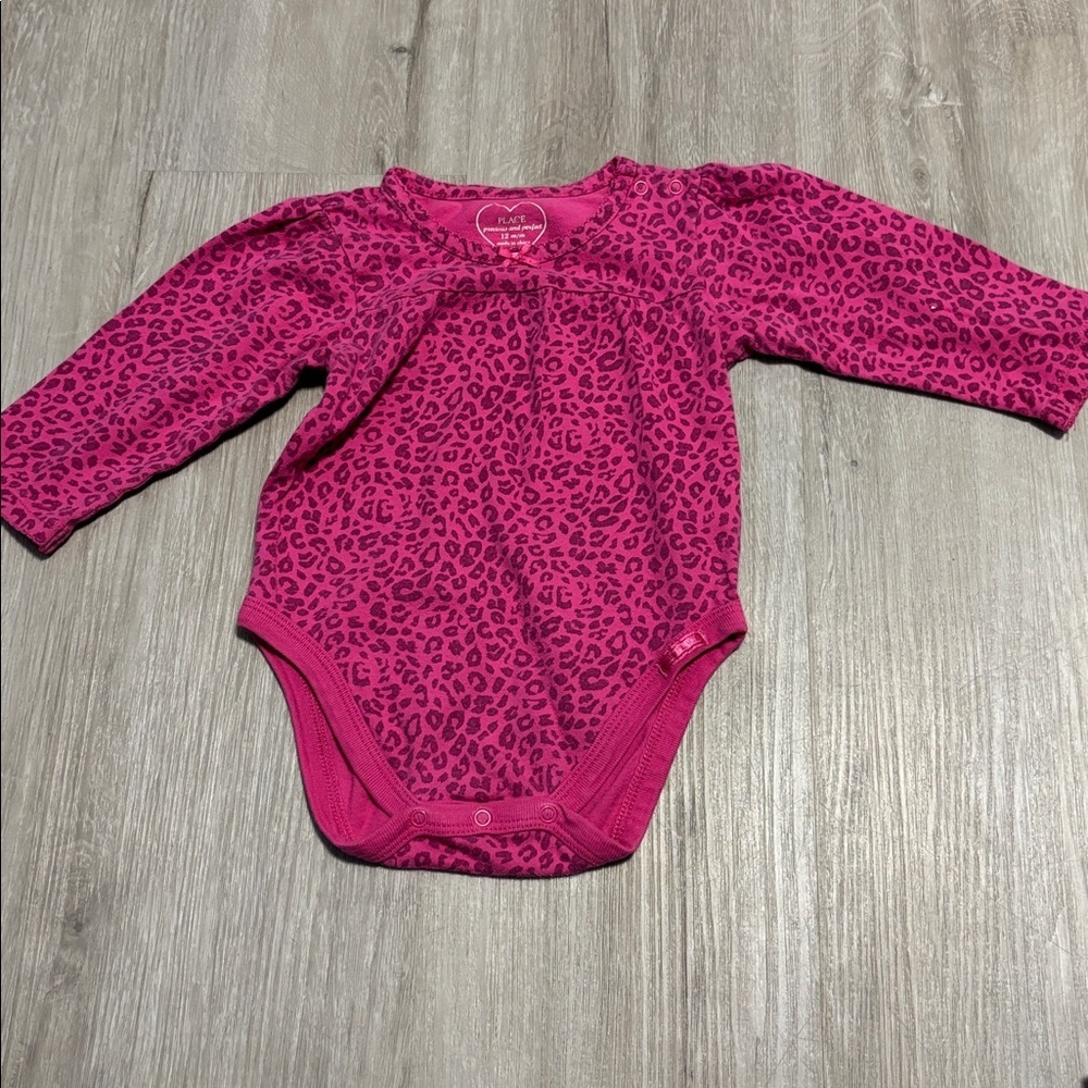 Pink Leopard Print Baby Onesie